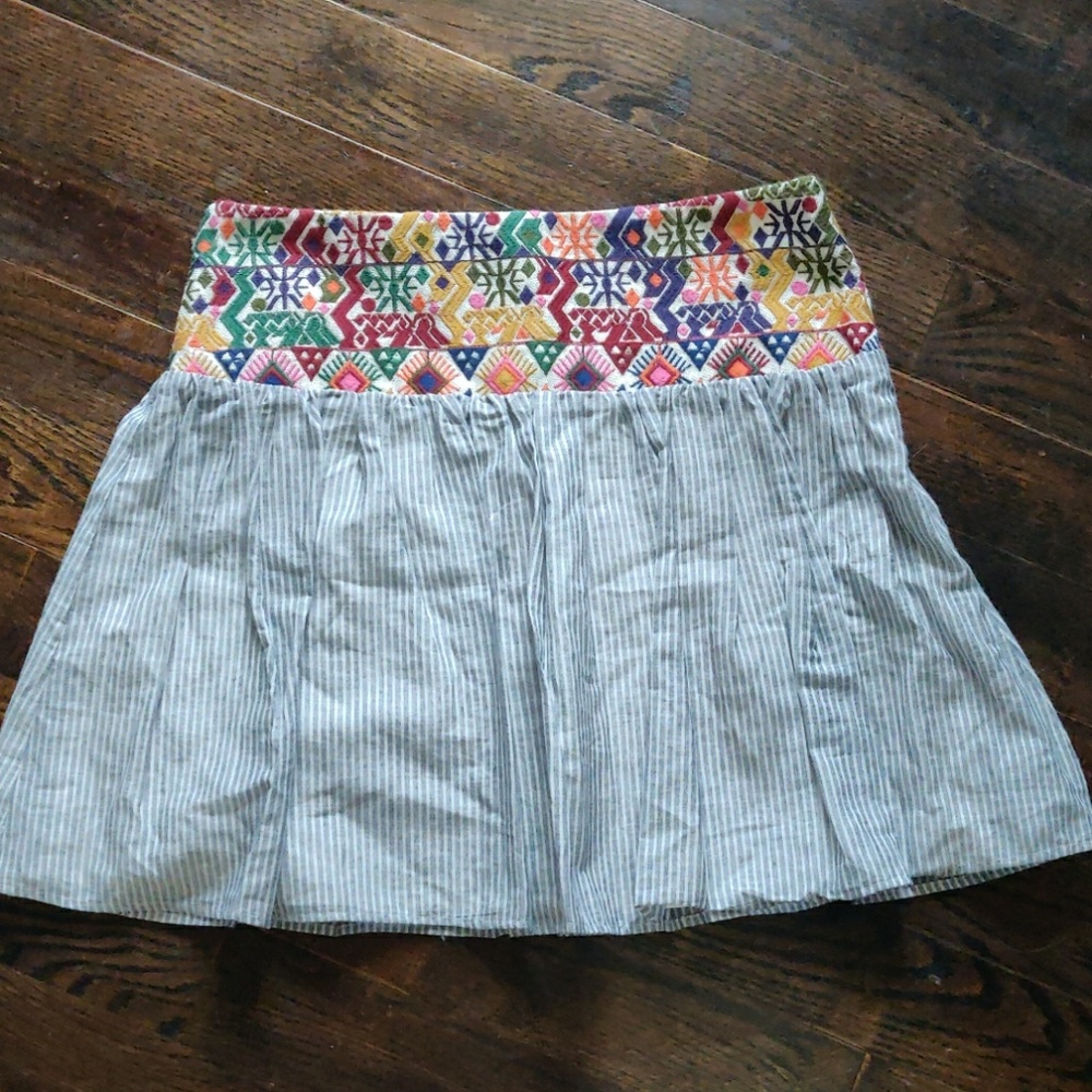 Signature Studio Embroidered Striped Skirt